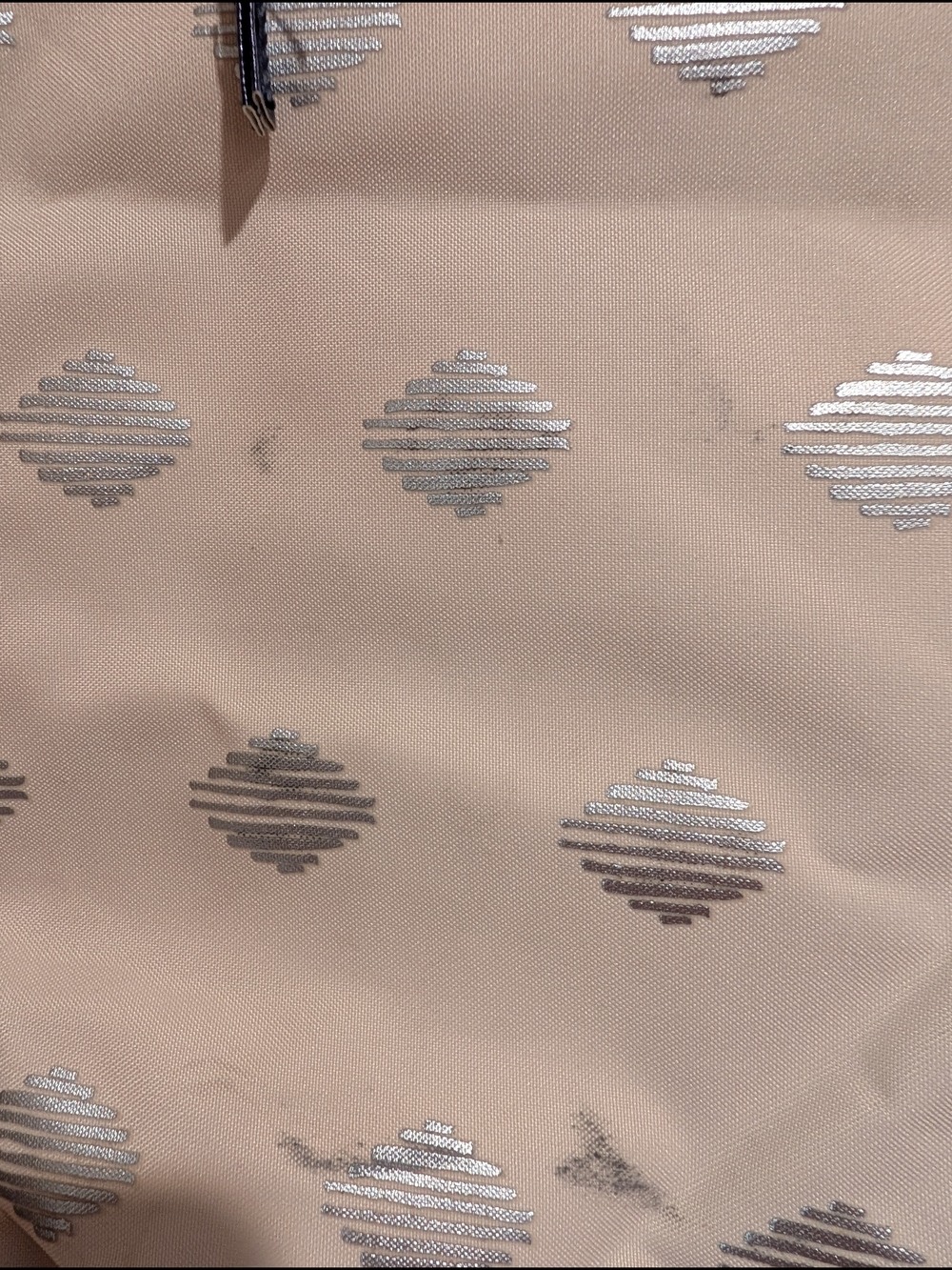 Light white Tote Bag with Silver Accents - Classic Women's Shoulder Tote Bag - Picture 4 of 7